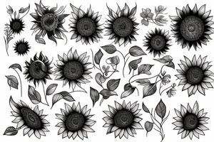 sunflower tattoo idea