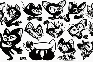 Felix the cat angry wearing drinking tattoo idea