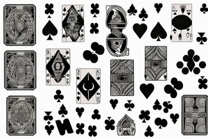 direction sign with playing cards tattoo idea