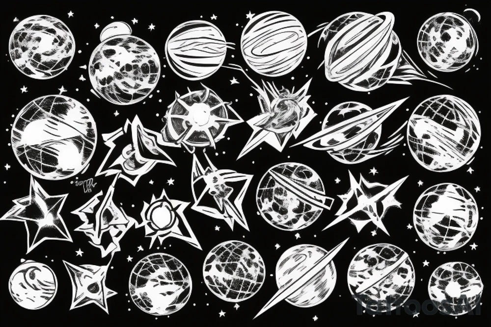 space 
dyson sphere
stars tattoo idea