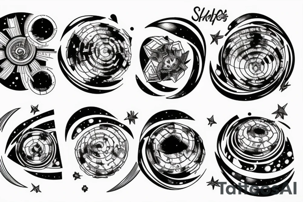 space 
dyson sphere
stars
realistic tattoo idea