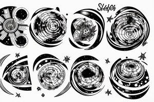 space 
dyson sphere
stars
realistic tattoo idea