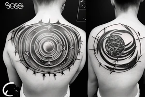 space 
dyson sphere
stars
realistic tattoo idea