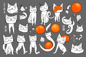 Furry orange and white cat tattoo idea