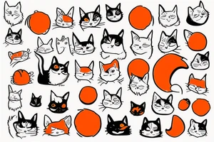 Furry orange and white cat tattoo idea