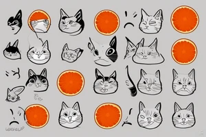 Furry orange and white cat tattoo idea