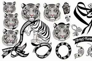 Tiger on upper right side of the back with a cancer ribbon tattoo idea