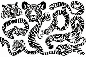 Tiger head on upper right side of the back with a cancer ribbon surrounding it tattoo idea