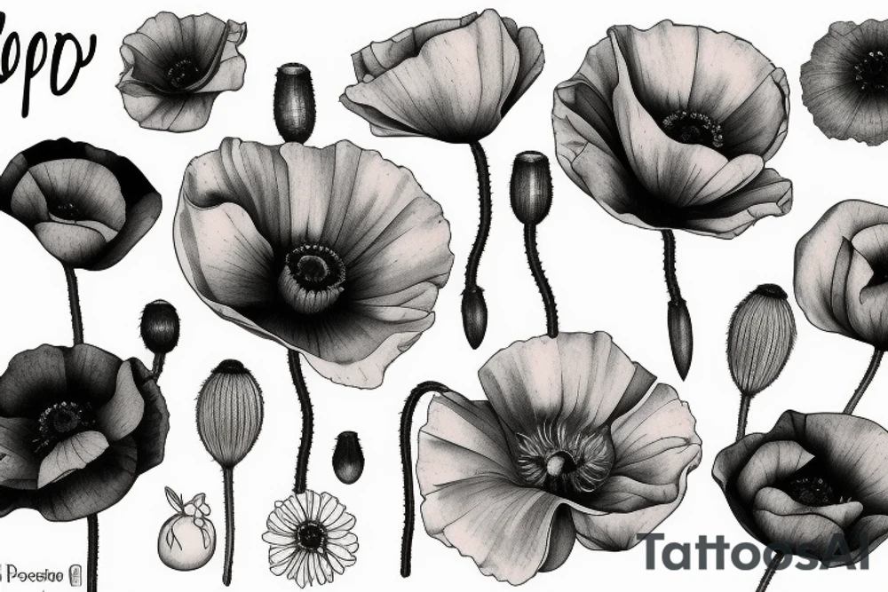 poppy flower tattoo idea