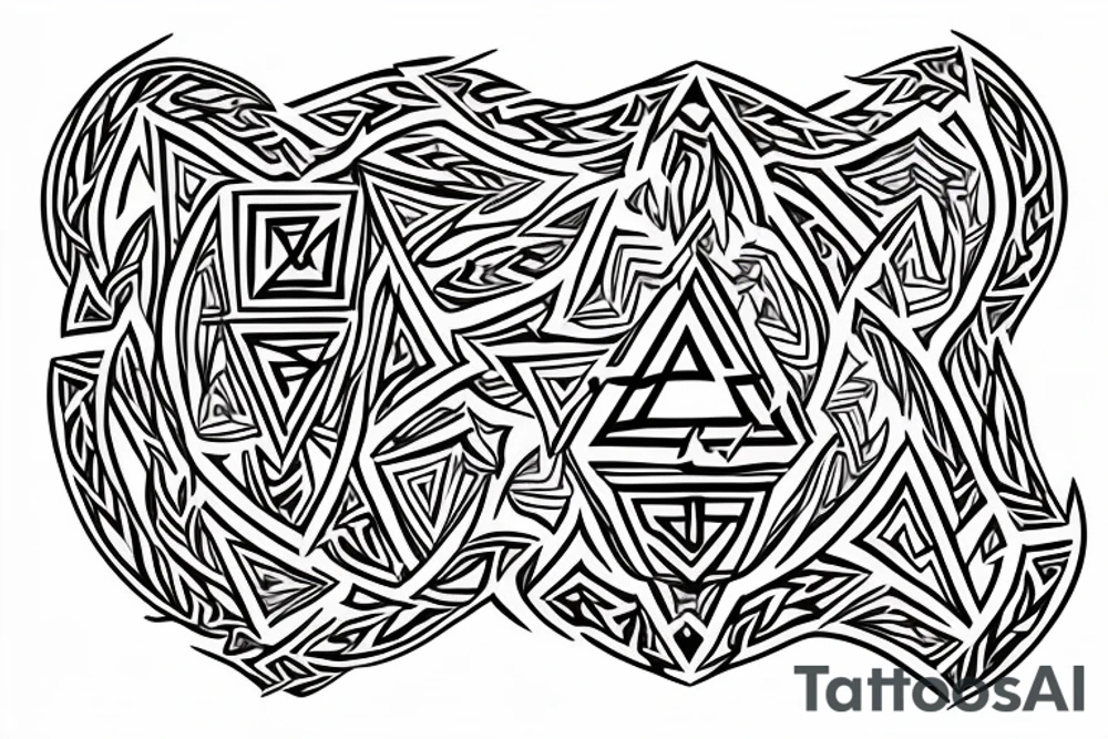 Valknut with color splash tattoo idea