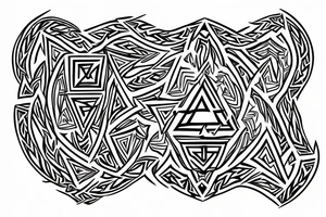 Valknut with color splash tattoo idea