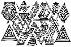 Valknut with color splash tattoo idea