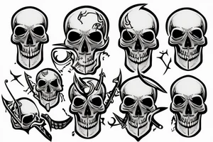 Blade dagger in a skull tattoo idea