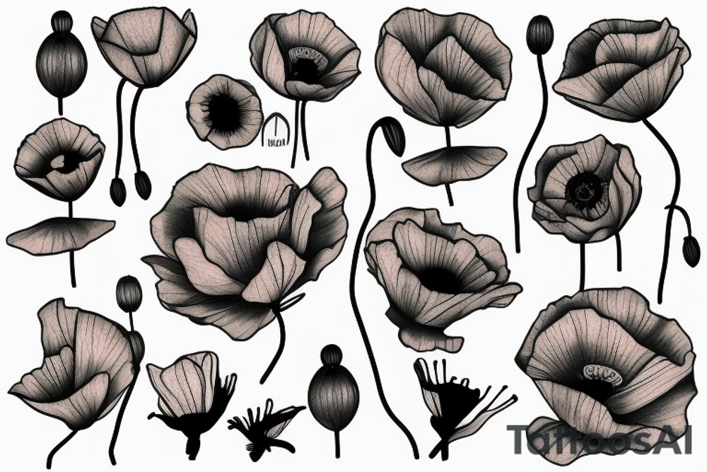 poppy flower tattoo idea