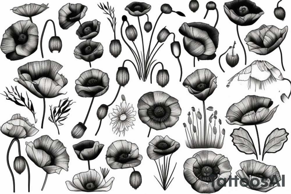 poppy flower tattoo idea
