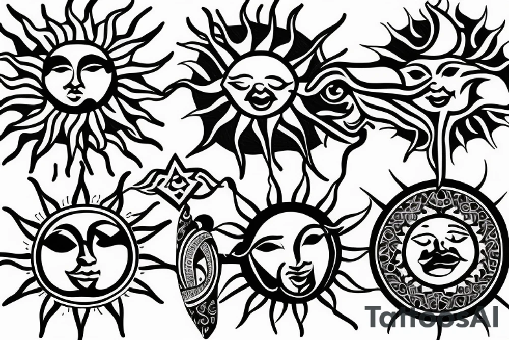 Religieus sun tattoo idea
