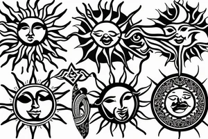 Religieus sun tattoo idea