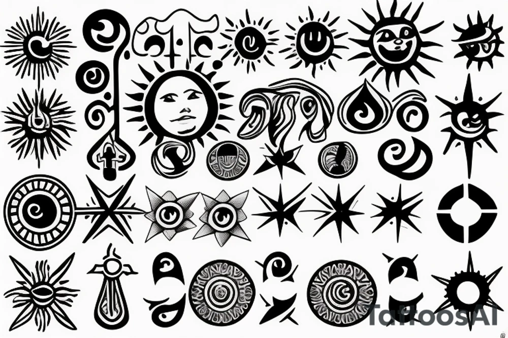 Religieus sun tattoo idea