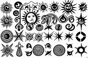 Religieus sun tattoo idea