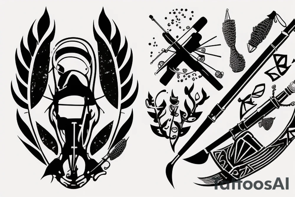 Create a tattoo about spearfishing tattoo idea