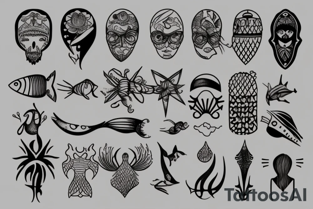 create a small tattoo about freediving tattoo idea