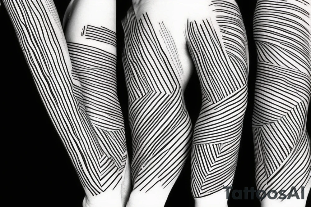 Stripes and lines around the arm tattoo idea