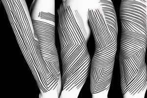 Stripes and lines around the arm tattoo idea