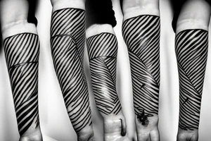 Stripes and lines around the arm tattoo idea