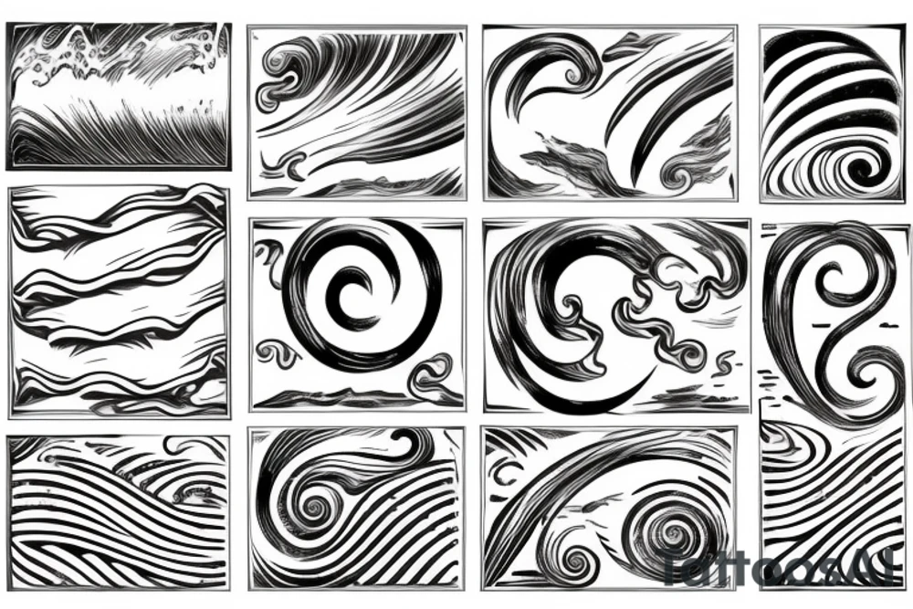 Roman numeral 3 with waves tattoo idea
