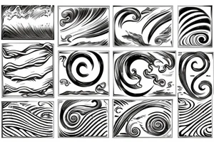 Roman numeral 3 with waves tattoo idea