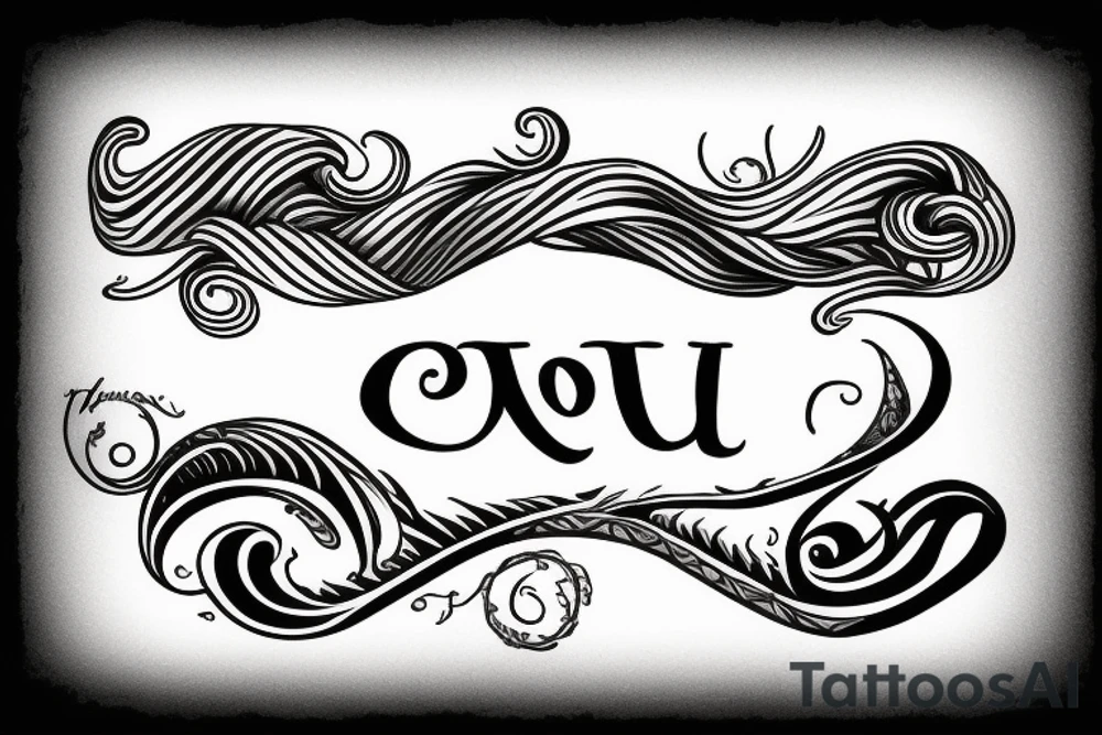Roman numeral 3 with waves tattoo idea