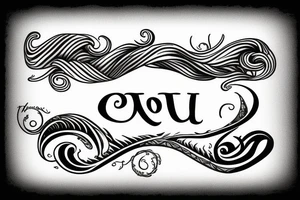 Roman numeral 3 with waves tattoo idea