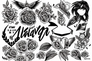 Visual representation of always trying hard and persevering tattoo idea