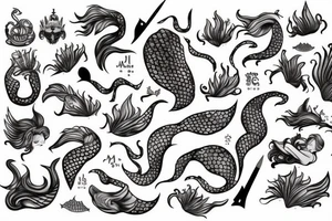 Mermaid with a daggers tattoo idea