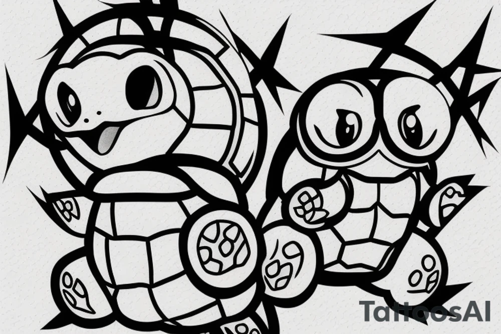 Funny squirtle pokemon tattoo idea