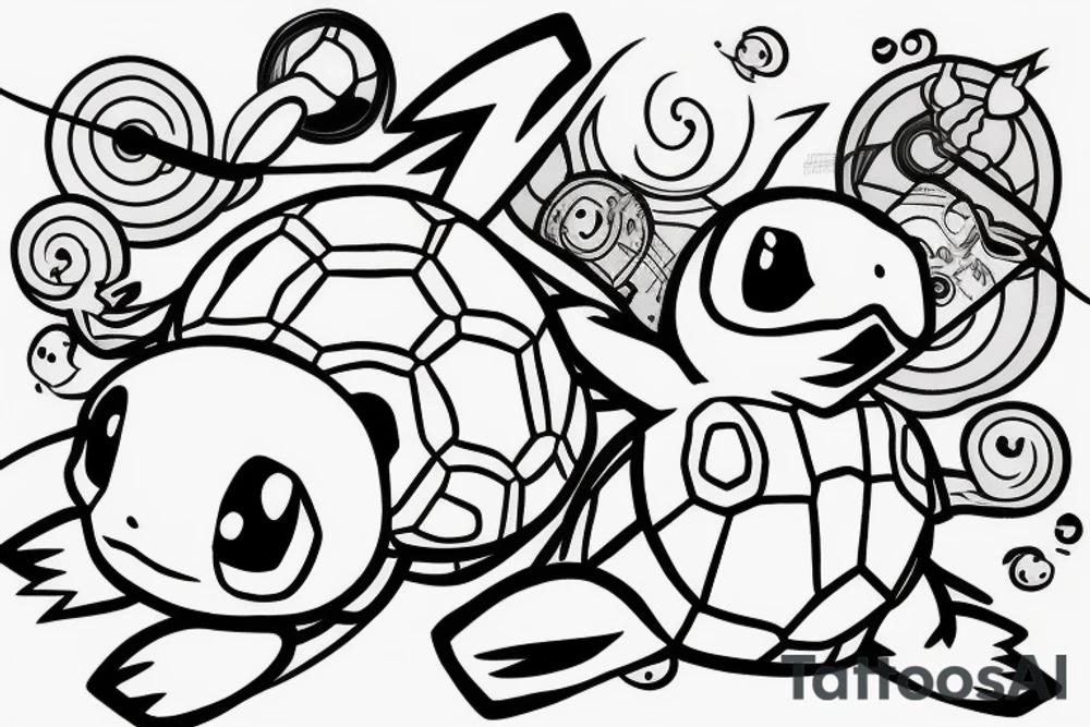 Funny squirtle pokemon tattoo idea