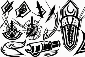 40 millimetre cal bullet flying, generating smoke as an arrow tattoo idea