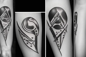 40 millimetre cal bullet flying, generating smoke as an arrow tattoo idea