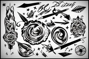 bullet flying, generating smoke as an arrow tattoo idea
