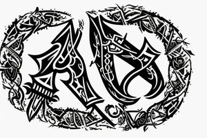 "Assassin's Creed Rogue logotype" style; "行" symbol in the center; white background; tattoo idea