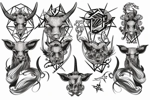 Sternzeichen Skrpion Stier Jungfrau Steinbock tattoo idea