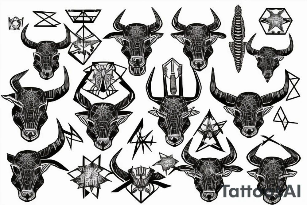 Sternzeichen Skorpion, Stier, Jungfrau, Steinbock untereinander tattoo idea