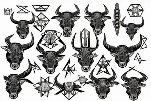 Sternzeichen Skorpion, Stier, Jungfrau, Steinbock untereinander tattoo idea