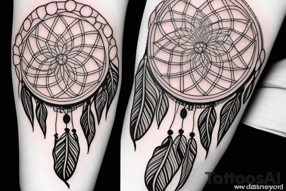 Dream catcher with daisy flowers tattoo idea