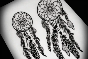 Dream catcher with daisy flowers tattoo idea