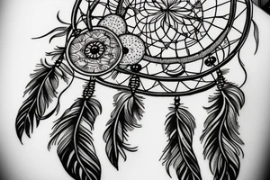 Dream catcher with daisy flowers tattoo idea
