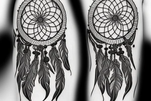 Dream catcher with daisy flowers tattoo idea