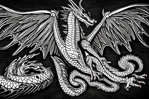 A dragon with angel wings flying up the stairway to heaven having scales that say 999 and they eyes a semicolon tattoo idea