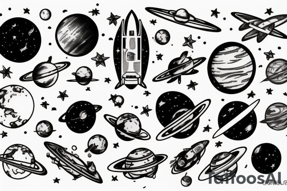 explorer stranded in space tattoo idea