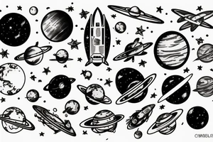 explorer stranded in space tattoo idea